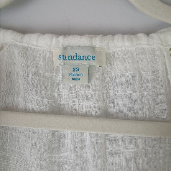 Sundance SZ XS Artist's Gauzy Peasant Blouse White - Picture 4 of 4